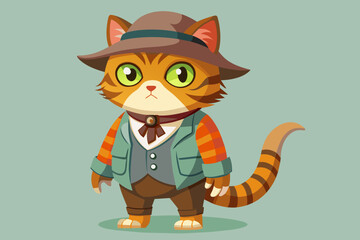 Paleontologist Cat Vector 