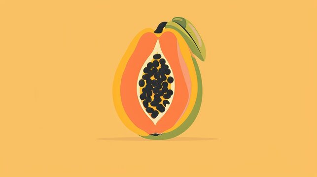 Minimalist papaya graphic with a touch of sophistication AI generated illustration