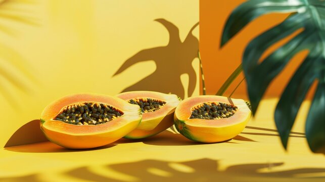Minimalist papaya graphic with a touch of sophistication AI generated illustration