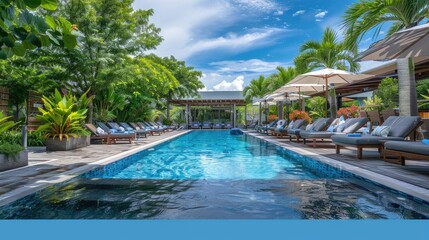 poolside paradise in the heart of our lush garden oasis. Splash, play, and make memories under the sun.