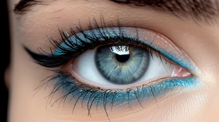 Fototapeta premium Close up of a womans eye with smokey eye makeup