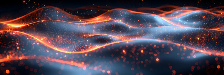Abstract Wave with Moving Dots and Lines,
Light wave effect created by infrared waves passing through warm air Modern illustration
