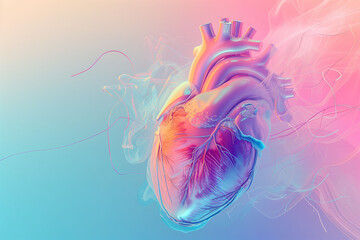 Colorful Artistic Representation of a Human Heart