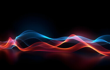 Neon sound wave abstract on dark background