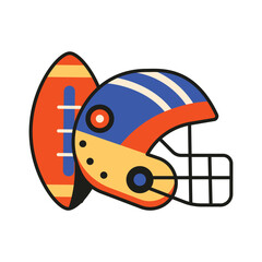 American Football Helmet and Ball Icons
