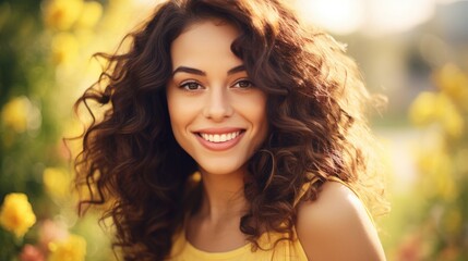 Fototapeta premium Face portrait of a happy woman