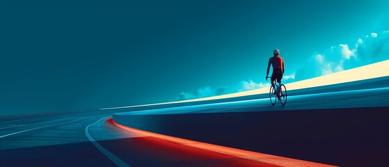 An artistic interpretation of a cyclist training on a velodrome
