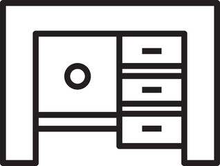 Office Table Line Icon