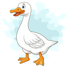 Cartoon goose on white background