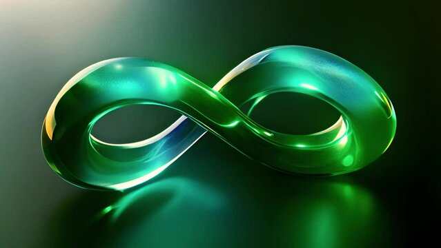 Infinity symbol neon lights glowing, appears of multiple glowing lines on dark background. Lights moving infinity sign. neon style motion line 3d rendering Infinity sign
