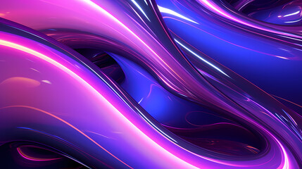 Abstract Purple and Blue Fluid Swirls Design