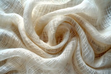 Elegant Threaded Linen Waves with Soft Texture. Concept Linen Fabric, Elegant Decor, Textured Textiles, Interior Design