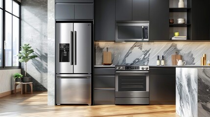 sleek stainless steel fridge,