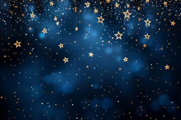 Background from the starry sky with bright orange stars, blurred sky, night sky with stars