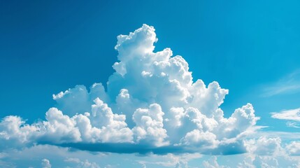 A large white cloud in the sky with a blue background, AI