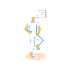 Man in dynamic pose with no text in dialog speech bubble