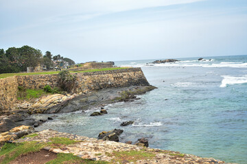 Galle Fort Wall and Beach, Galle, Sri Lanka.