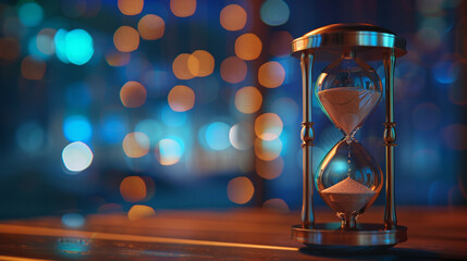 hourglass with copy space background 