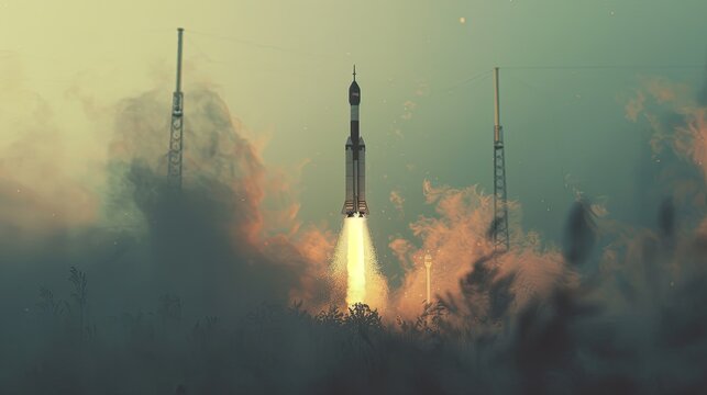 Rocket launched at rocket launch site.