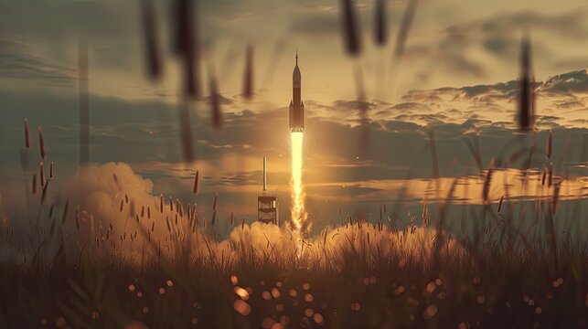 Rocket launched at rocket launch site.