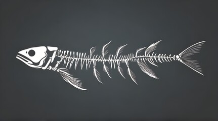 Fishbone or Fishbone skeleton flat vector icon .Generative AI