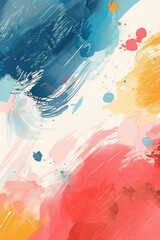 vertical banner, watercolor illustration, international children's Day, abstract background, multicolored rainbow streaks, paint texture, copy space, free space for text