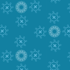 bluish multy floral seamless vector pattern