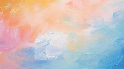 Fototapeta na wymiar A serene abstract background with a blend of pastel colors resembling a soft and gentle oil painting texture