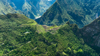 Machu Picchu, Peru. Aerial view