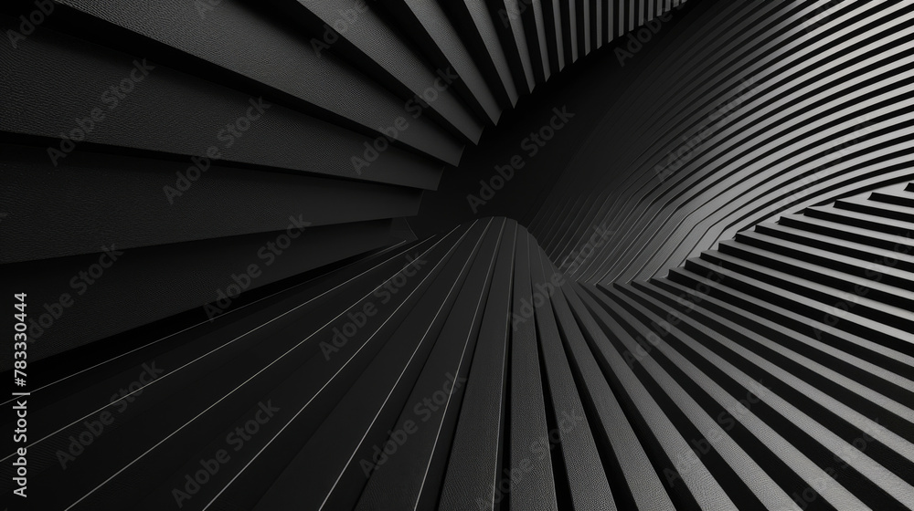 Aufkleber high-contrast image featuring black geometric shapes creating a 3d illusion