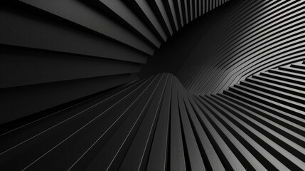 High-contrast image featuring black geometric shapes creating a 3d illusion - obrazy, fototapety, plakaty