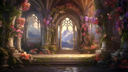 Fototapeta na wymiar Amazing beautiful secret fairytale flower garden images 
