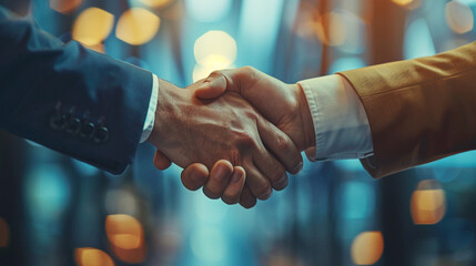 Businessmen shaking hands. The logical conclusion of a successful transaction. - obrazy, fototapety, plakaty