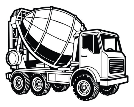 recommend clip art: Concrete mixer truck vector illustration