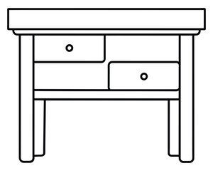 Desk table with drawers vector illustration