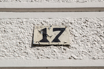 Close Up House Number 17 At Amsterdam The Netherlands 10-4-2024