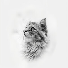 cat on a white