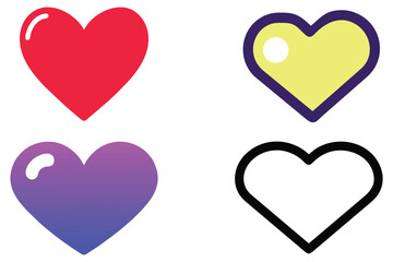 Heart icon set vector illustration