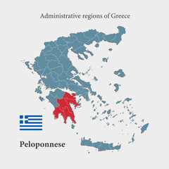 Vector map Greece, county Peloponnese