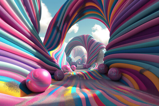CENARIO ABSTRATO COLORIDO 3D