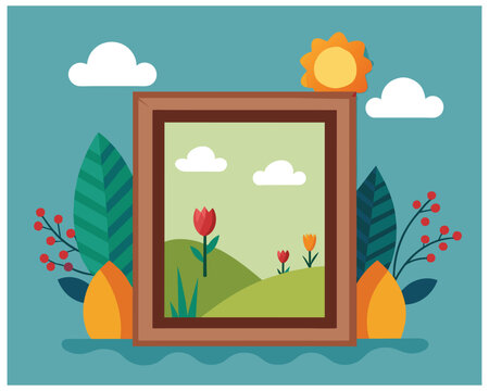 Picture photo frame vector illustration