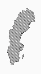 Abstract map Sweden, parallel grey lines