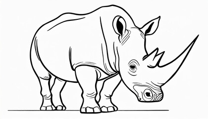 Rhinoceros coloring page for children. - 783335269