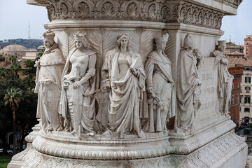 Marble group representing an allegory of the noble cities, at the Altare della Patria in Piazza...