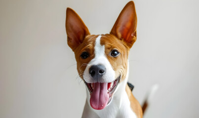 Happy Basenji with Its Tongue Out