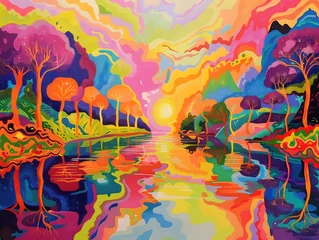 Foto op Canvas Psychedelic colours landscape © Valentin