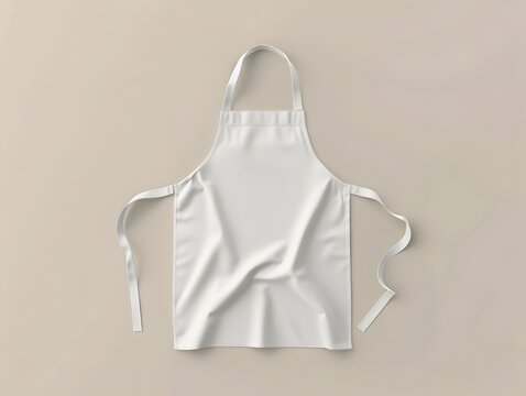 White apron mockup on a solid background