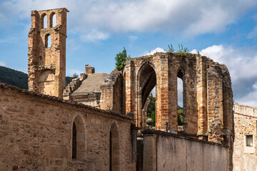 Ruin of the abbey of Alet les Bains in the south of France in Cathar country - 783338855