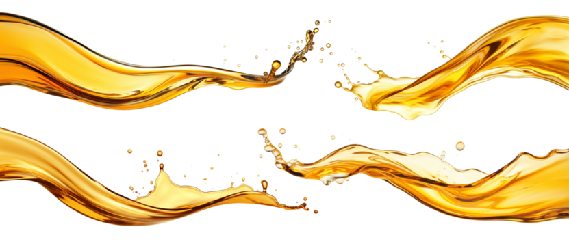 Set of delicious oil splashes, cut out