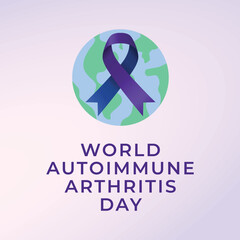World Autoimmune Autoinflammatory Arthritis Day design template. purple ribbon vector design. ribbon vector. eps 10.